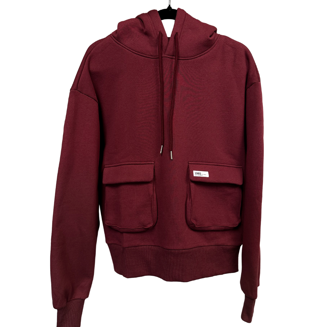 Burgundy Cargo Hoodie