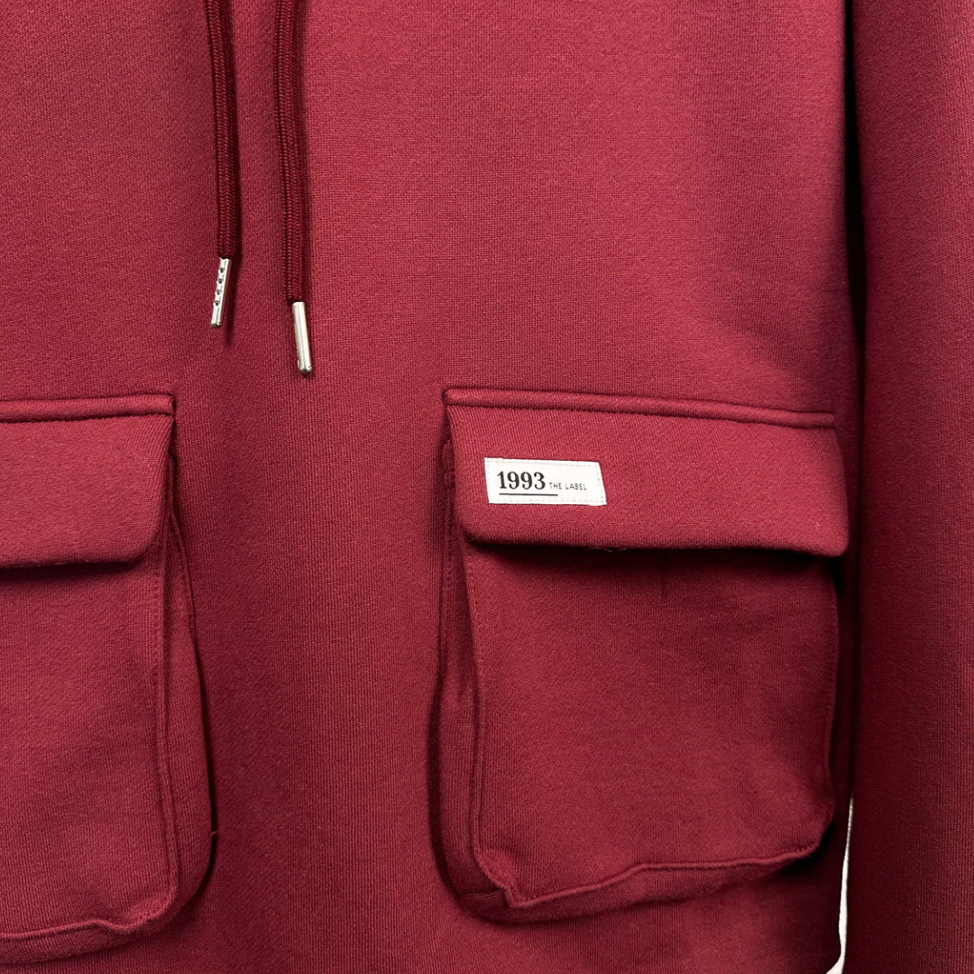 Burgundy Cargo Hoodie